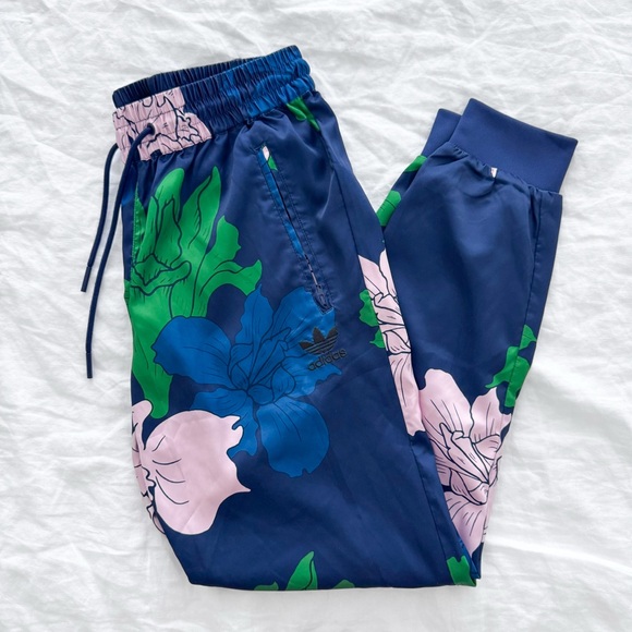 Adidas Floral Satin Trackpants - Picture 4 of 8